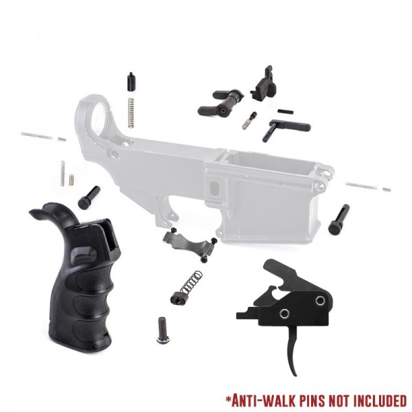 AR-15 Lower Parts Kit w/ Standard Grip & Drop-In Trigger System